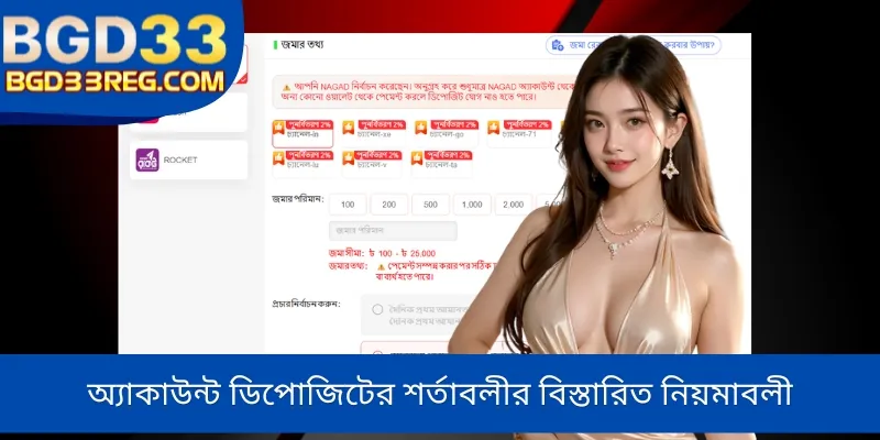 অ্যাকাউন্ট ডিপোজিটের শর্তাবলীর বিস্তারিত নিয়মাবলী